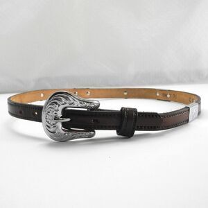 Circle Y Western Leather Concho Belt Brown Silver Tone Buckle Size 28
